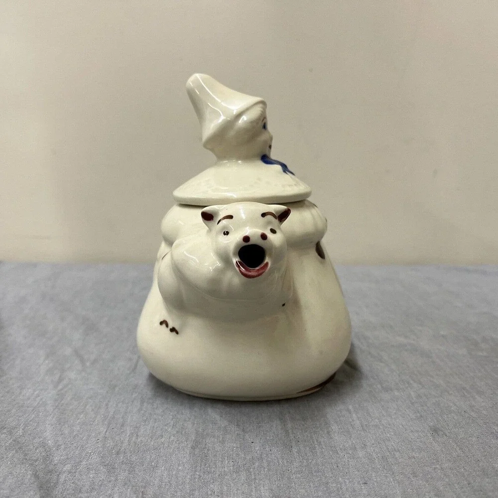 Tom the Pipers Son 7” Porcelain Tea Pot Vintage 1940’s Shawnee Pottery FS Chrty